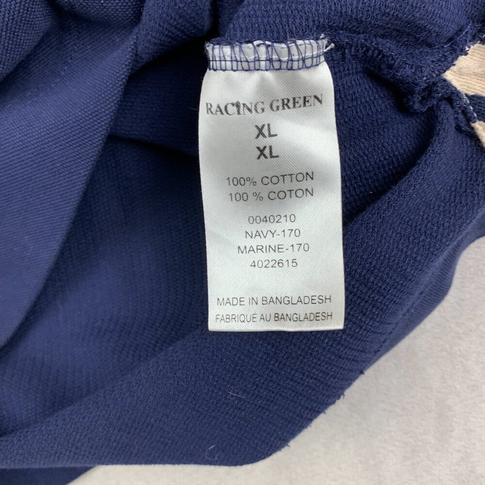 Racing Green Great Britain Mens Sweater XL Navy Blue 1/4 Zip Sweats Patches - Picture 7 of 8